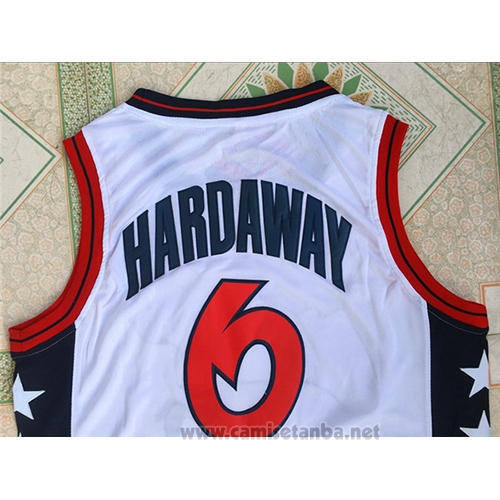 Camiseta USA 1996 Anfernee Hardaway #6 Blanco